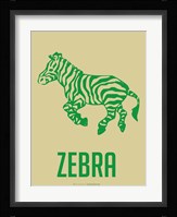 Zebra Green Framed Print