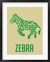 Zebra Green Framed Print