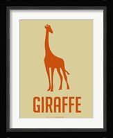 Giraffe Orange Framed Print