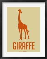 Giraffe Orange Framed Print