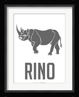 Rino Black Framed Print