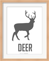Deer Black Fine Art Print