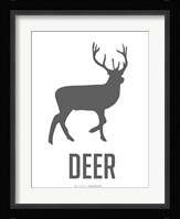 Deer Black Framed Print