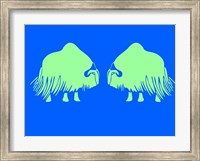 Two Green Oxes Fine Art Print