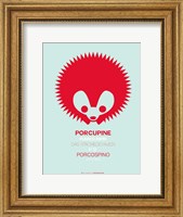 Red Porcupine Multilingual Fine Art Print