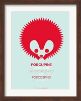 Red Porcupine Multilingual Fine Art Print