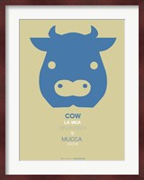 Blue Cow Multilingual Fine Art Print