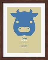 Blue Cow Multilingual Fine Art Print
