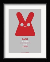 Red Rabbit Multilingual Framed Print