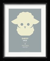 Yellow Sheep Multilingual Framed Print