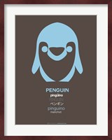 Blue Pinguin Multilingual Fine Art Print