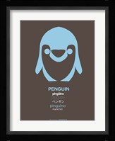 Blue Pinguin Multilingual Framed Print