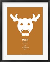 White Moose Multilingual Framed Print