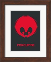 Dark Red Porcupine Multilingual Fine Art Print