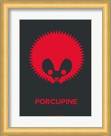 Dark Red Porcupine Multilingual Fine Art Print