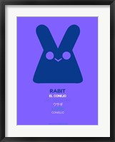 Purple Rabbit Multilingual Fine Art Print