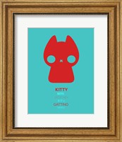 Red and Blue Kitty Multilingual Fine Art Print