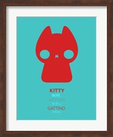 Red and Blue Kitty Multilingual Fine Art Print