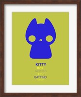 Blue Kitty Multilingual Fine Art Print