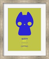 Blue Kitty Multilingual Fine Art Print