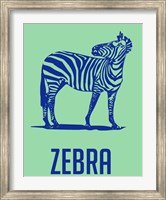 Zebra Blue and Green Fine Art Print