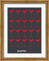 Martini Lover Red & Grey Fine Art Print