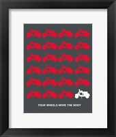 Vespa Rider Red and Grey Fine Art Print