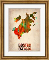 Boston Watercolor Map Fine Art Print