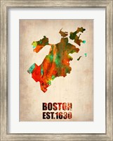 Boston Watercolor Map Fine Art Print