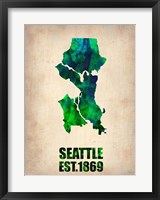 Seattle Watercolor Map Fine Art Print