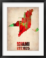 Miami Watercolor Map Fine Art Print
