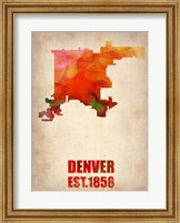 Denver Watercolor Map Fine Art Print