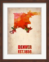 Denver Watercolor Map Fine Art Print
