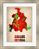 Dallas Watercolor Map Fine Art Print