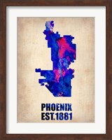 Phoenix Watercolor Map Fine Art Print