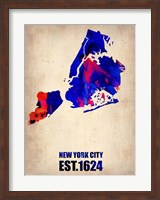New York City Watercolor Map 1 Fine Art Print