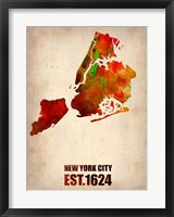 New York City Watercolor Map 2 Fine Art Print