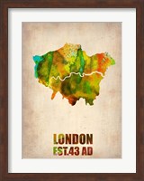 London Watercolor Map 1 Fine Art Print