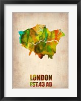 London Watercolor Map 1 Fine Art Print
