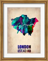 London Watercolor Map 2 Fine Art Print