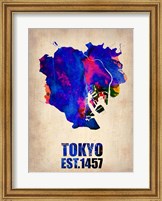 Tokyo Watercolor Map 1 Fine Art Print