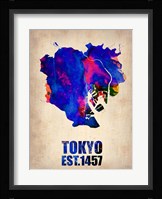 Tokyo Watercolor Map 1 Fine Art Print