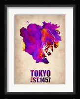 Tokyo Watercolor Map 2 Fine Art Print