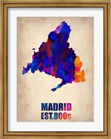 Madrid Watercolor Map Fine Art Print