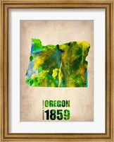 Oregon Watercolor Map Fine Art Print