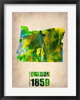 Oregon Watercolor Map Fine Art Print