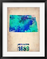 North Dakota Watercolor Map Fine Art Print