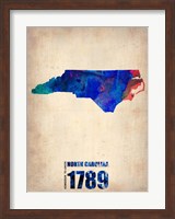 North Carolina Watercolor Map Fine Art Print