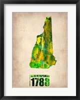 New Hampshire Watercolor Map Fine Art Print