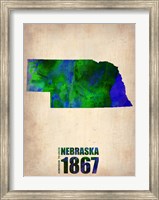 Nebraska Watercolor Map Fine Art Print